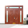 Cửa thép vân gỗ 4 cánh lệch KG-41.01.K-3TK