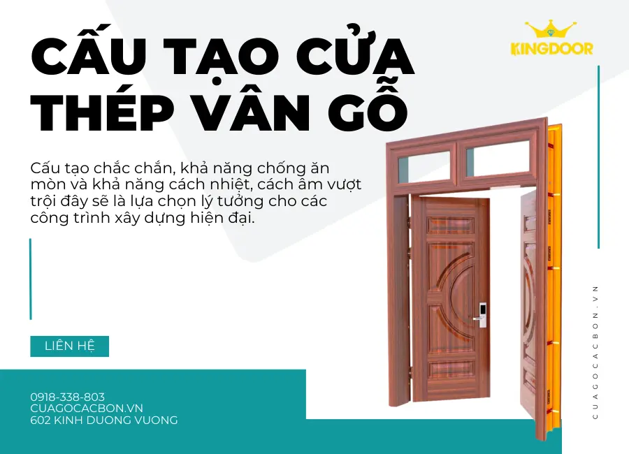 Cấu tạo cửa thép vân gỗ